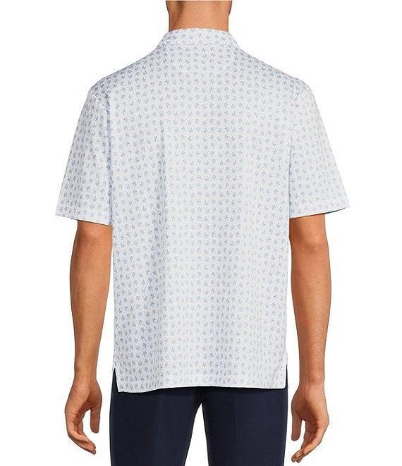 Roundtree & Yorke Performance Short Sleeve Mini Palm Print Polo Shirt Product Image