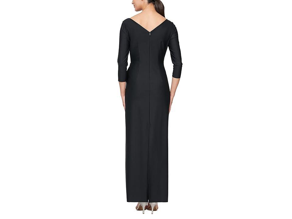 Alex Evenings 34 Sleeve Surplice V-Neck Cascade Ruffle Skirt Gown Product Image