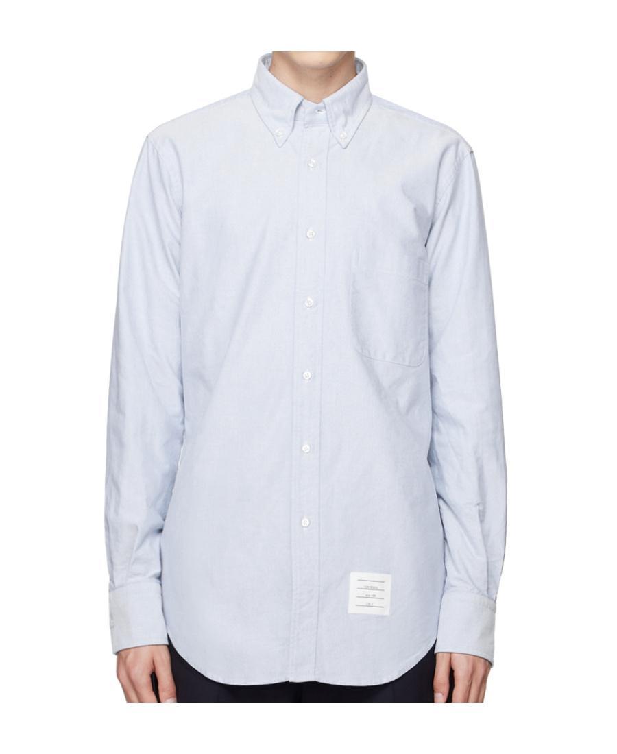 THOM BROWNE Classic Fit Cotton Button-down Shirt In Light Blue Product Image