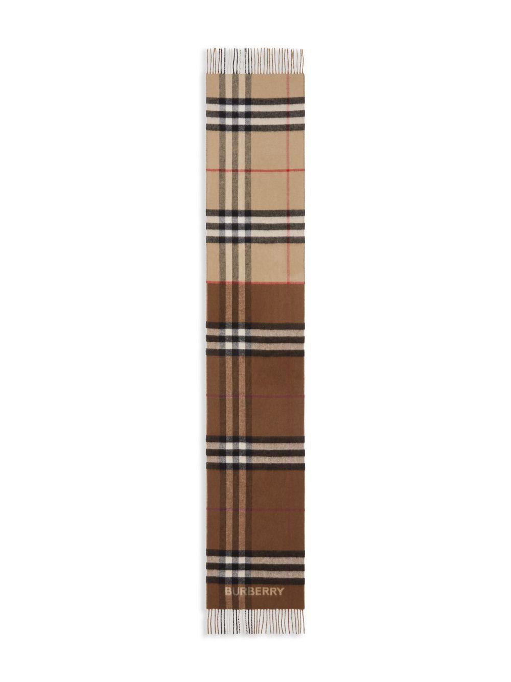 two-tone checked cashmere scarf Product Image