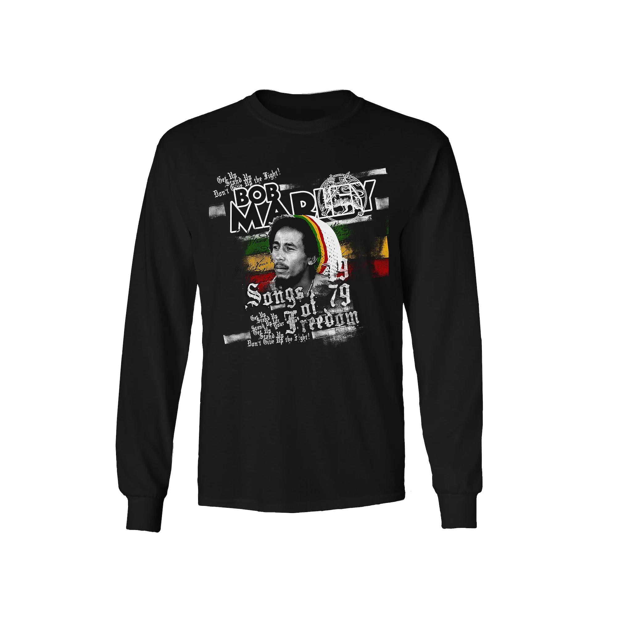 Men's Bob Marley Freedom Long Sleeve Tee, Size: Medium, Black Product Image