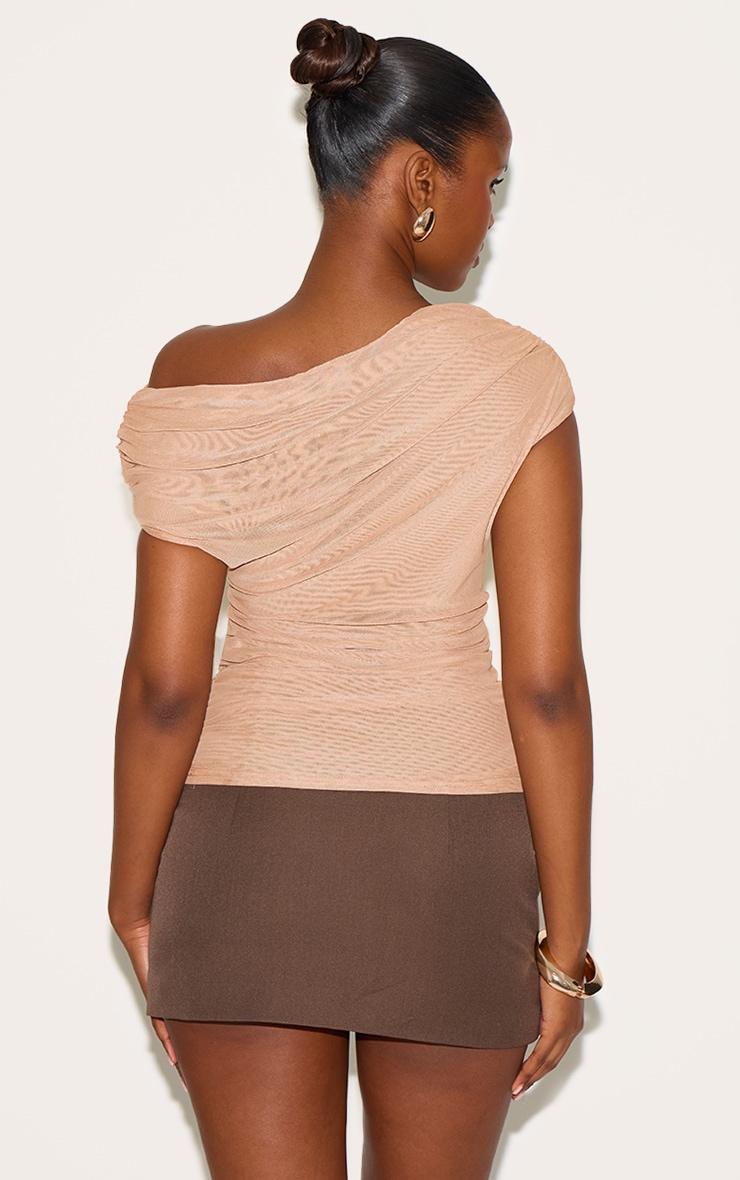 Sand Mesh Ruched Detail Asymmetric Product Image