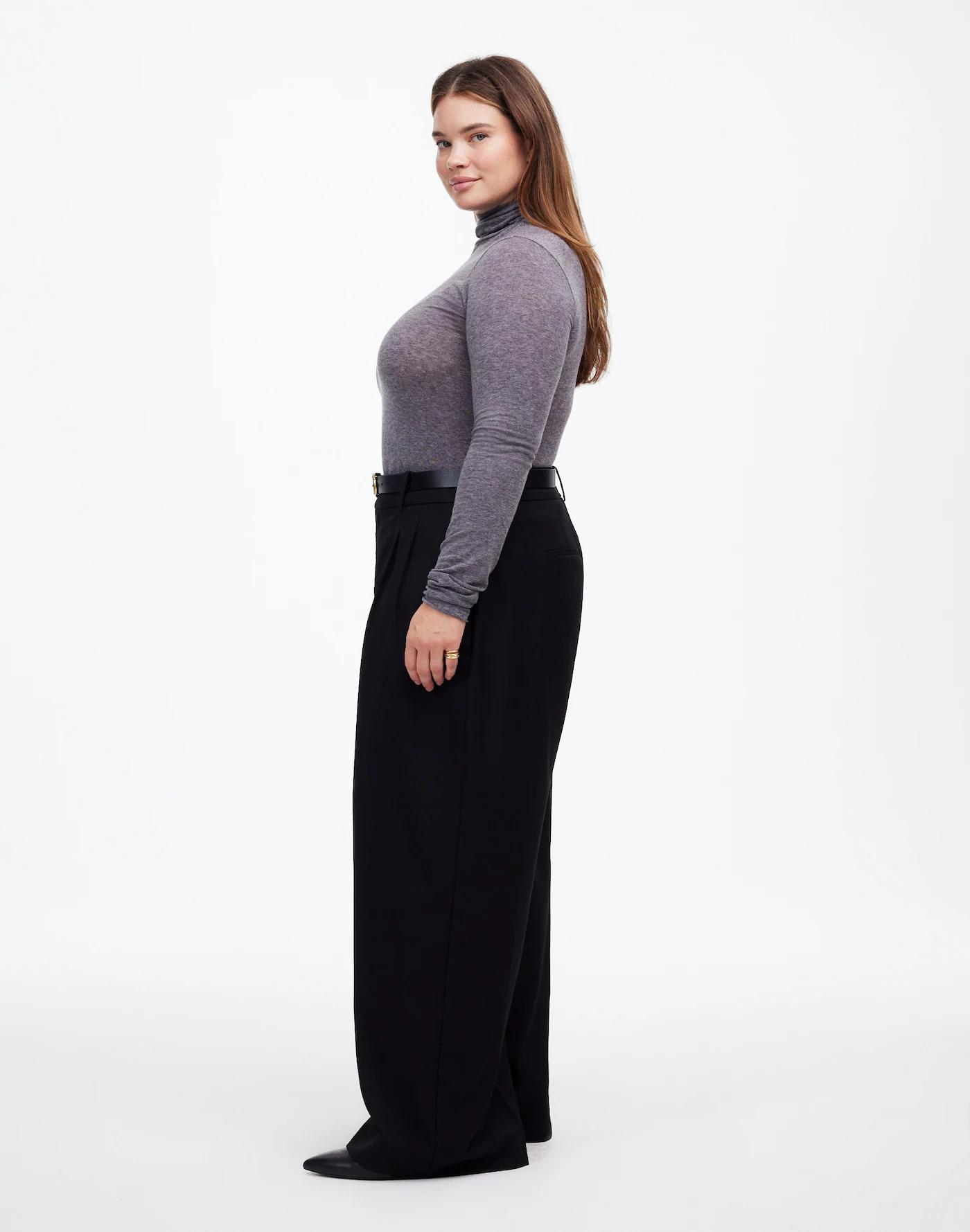 The Plus Harlow Superwide-Leg Trouser in Brushed Twill Product Image