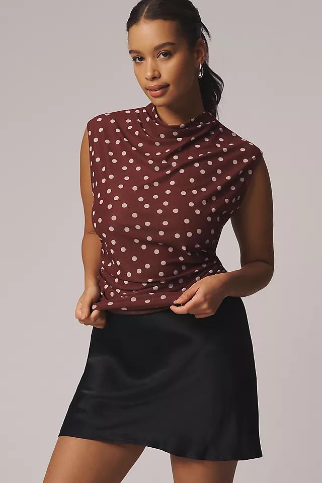 Maeve Mock-Neck Mesh Muscle Top Product Image