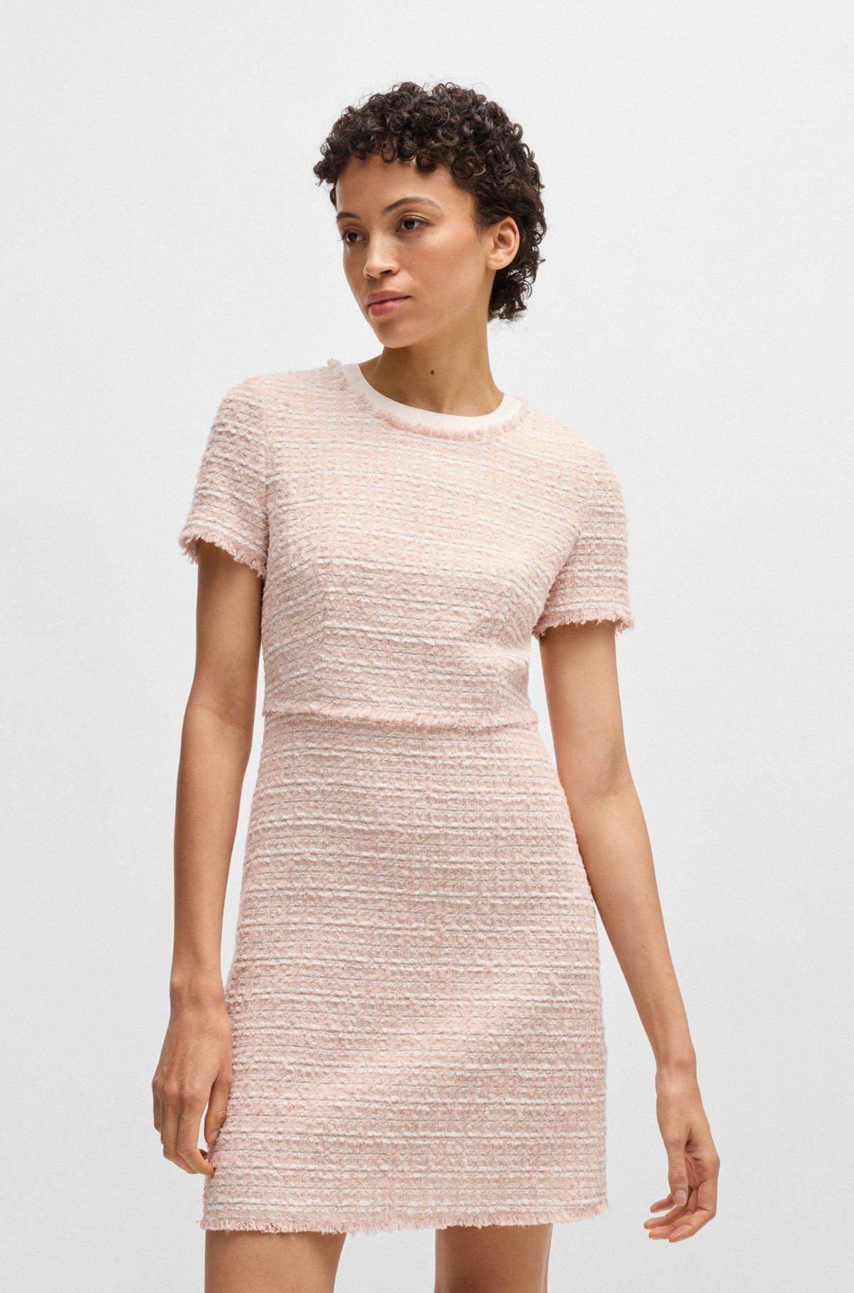 Tweed dress with stretch-cotton trims Product Image