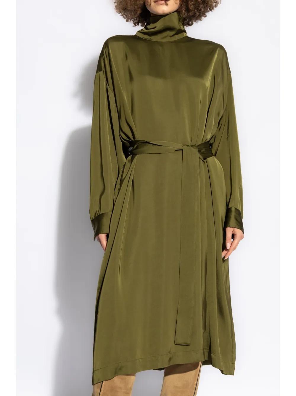 FABIANA FILIPPI Stand-up Collar Dress In Green Product Image