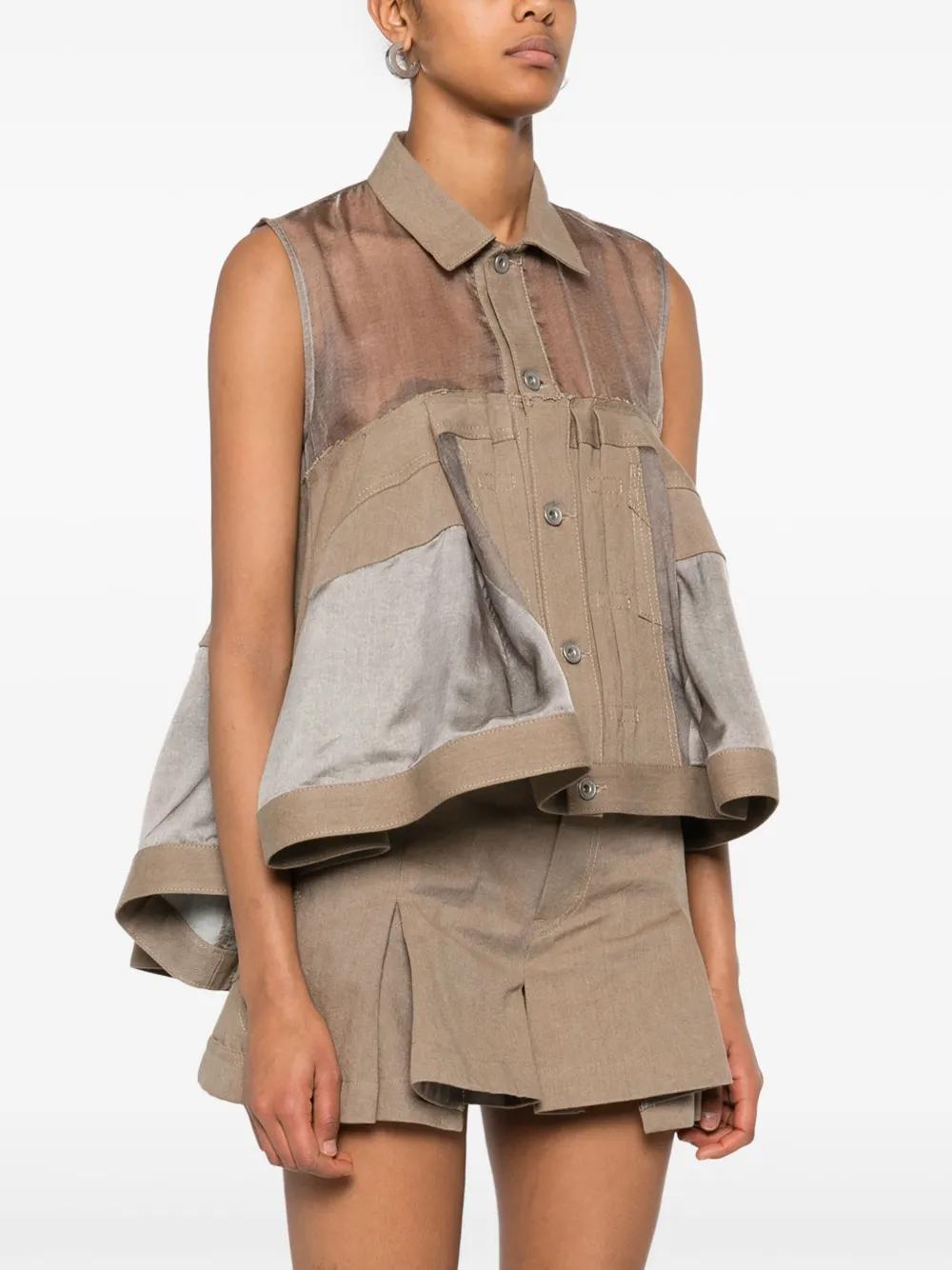 SACAI Denim Mix Shirt In Neutrals Product Image