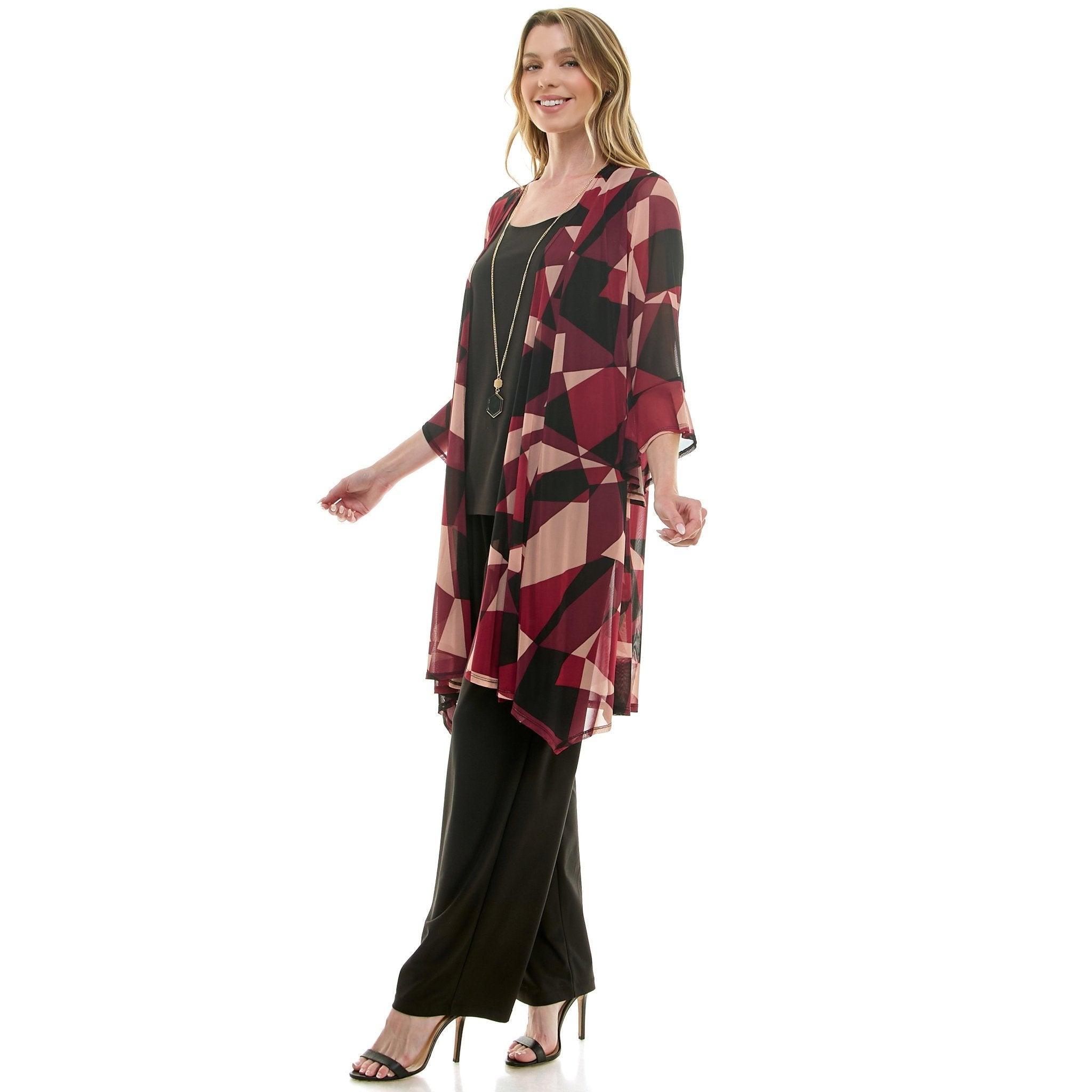 Berry & Black Pantset With Necklace Product Image