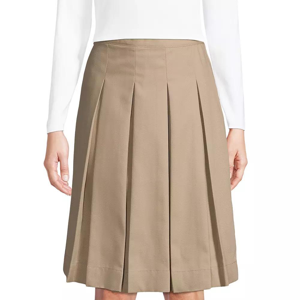 Womens Lands End School Uniform Classic Box Pleat Skirt Classic Blue Product Image