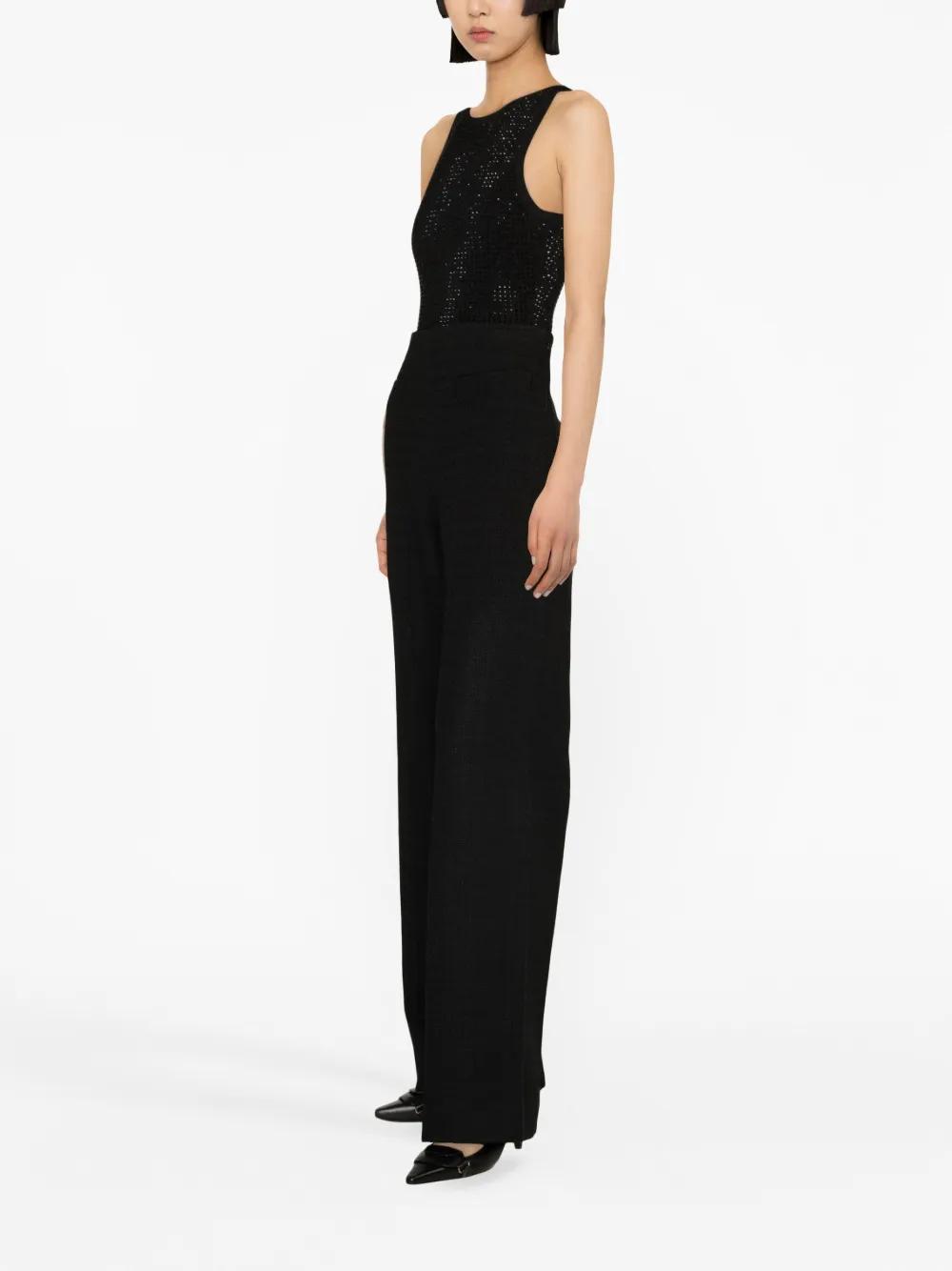 tailored wide-leg tweed trousers Product Image