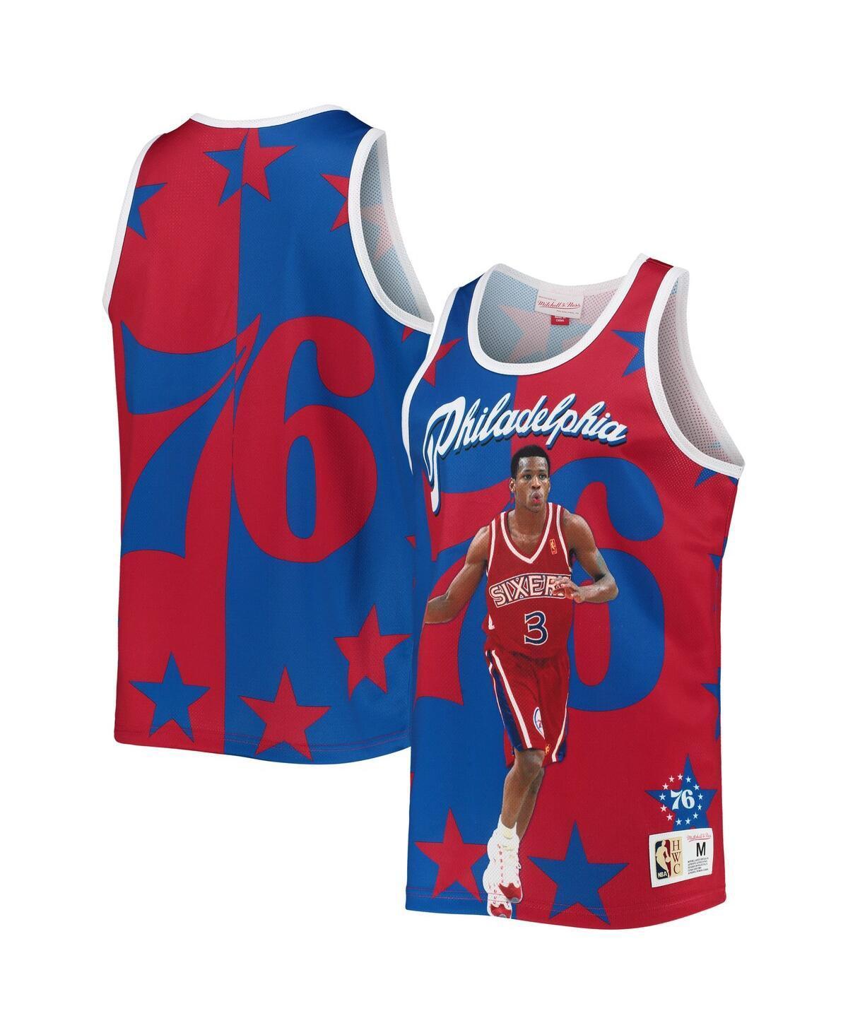 Men's Mitchell & Ness Allen Iverson Royal/Red Philadelphia 76ers Sublimated Player Tank Top, Size: Medium, 76r Blue Product Image