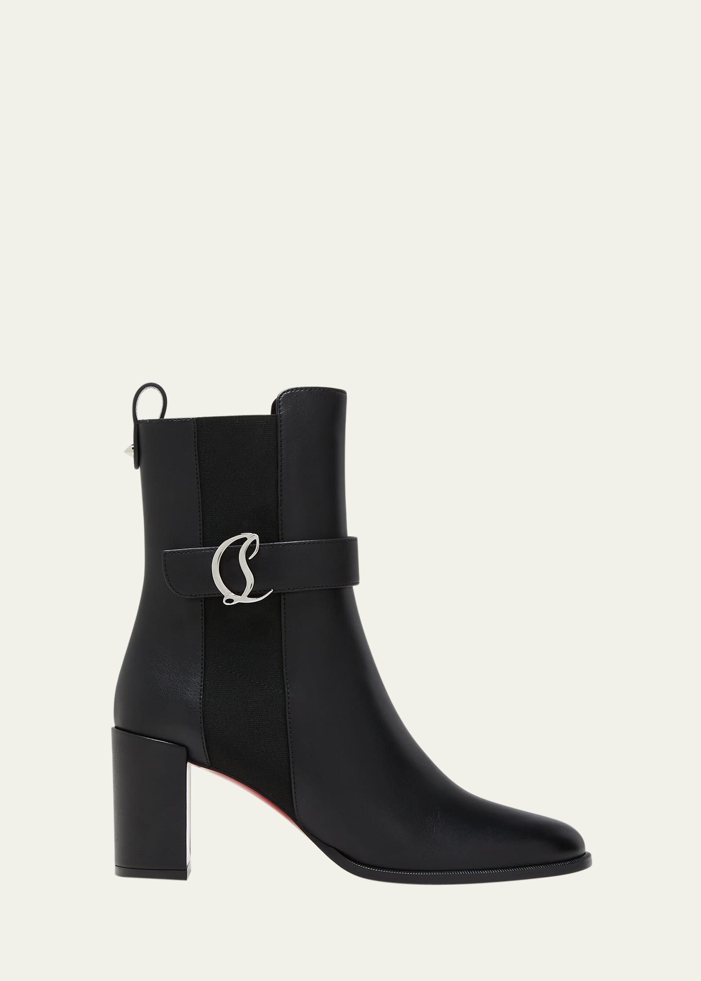 Leather Buckle Red Sole Booties Product Image