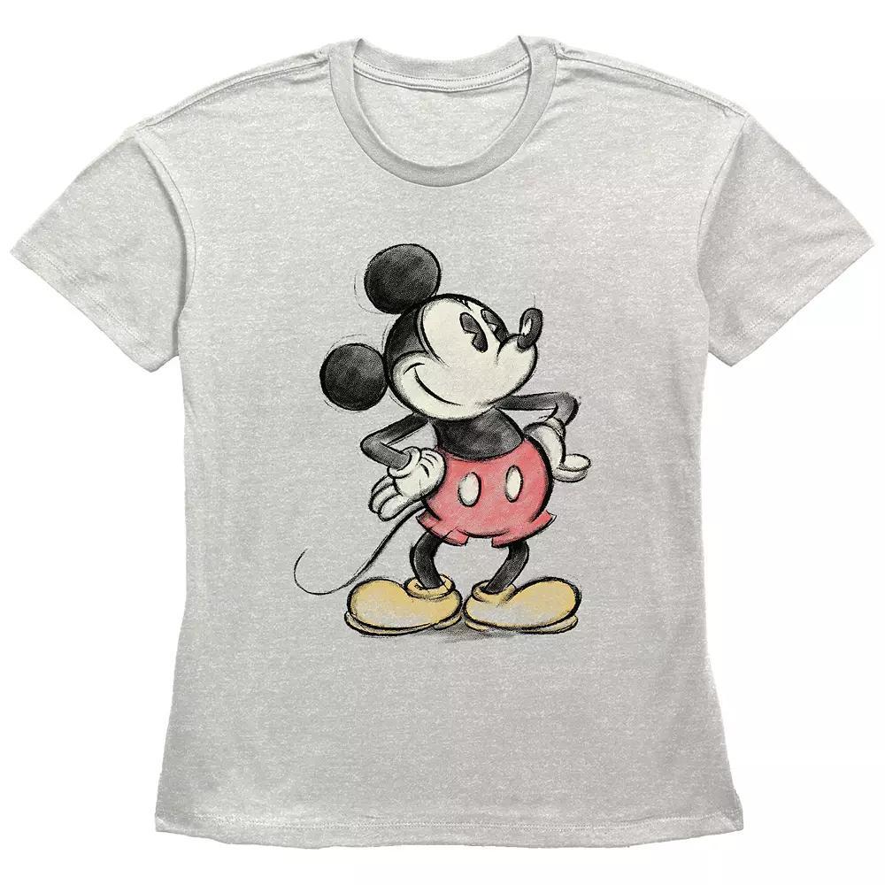 Disney's Mickey Mouse Color Sketch Women's Graphic Tee, Size: Medium, Oatmeal Product Image