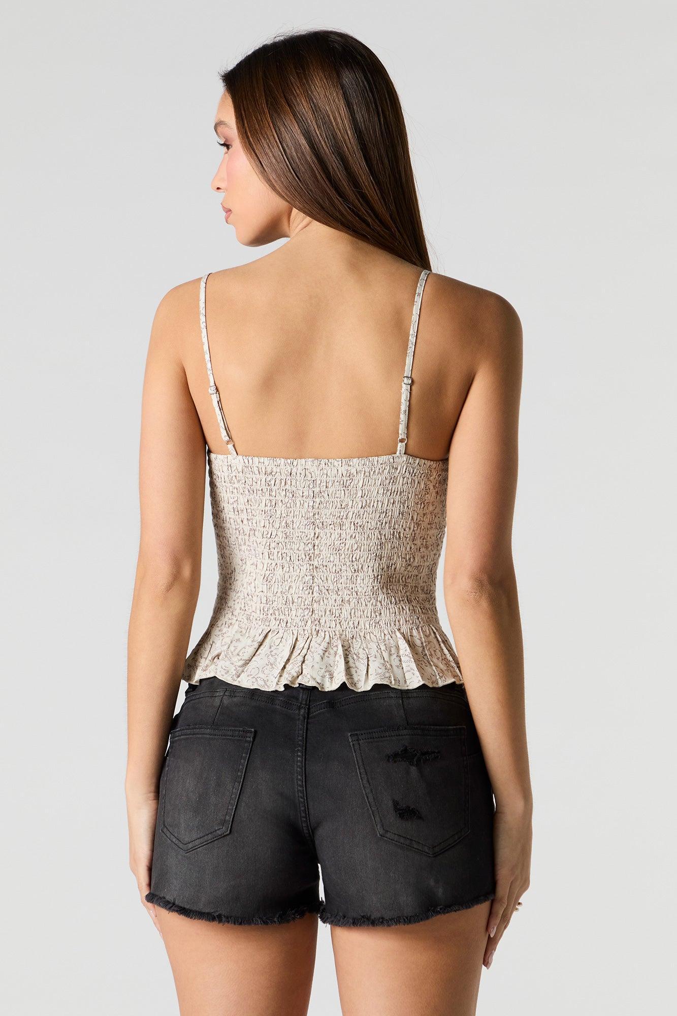 Smocked Peplum Cami Female Product Image