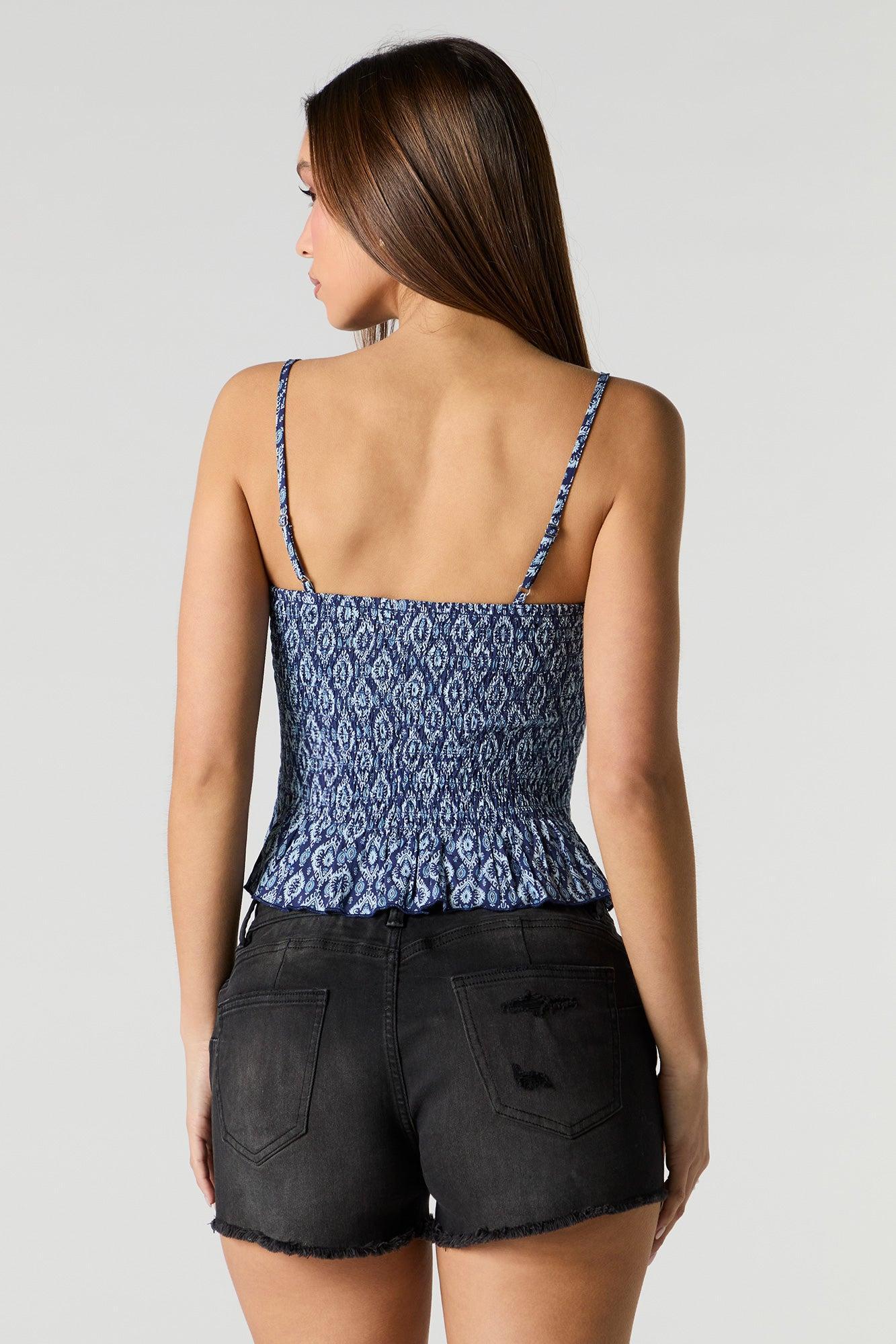 Smocked Peplum Cami Female Product Image