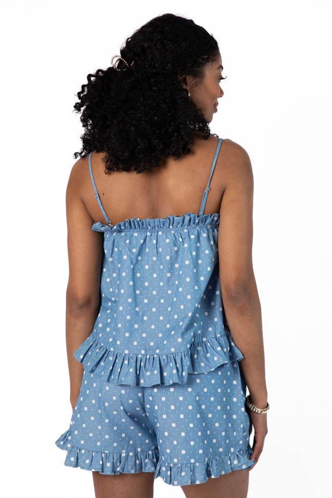 Perfect Playlist Blue Printed Chambray Set SALE Product Image