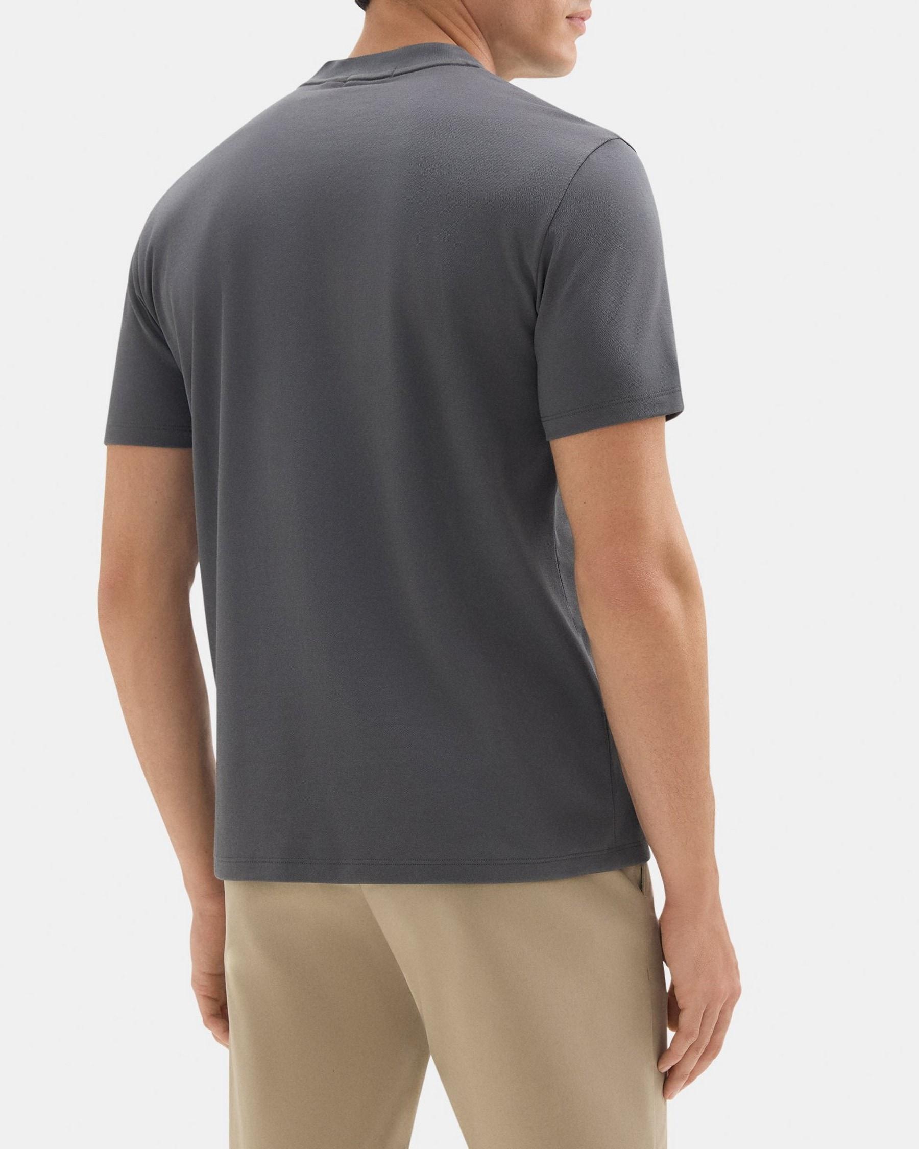 Short-Sleeve Henley Tee in Piqué Cotton Product Image