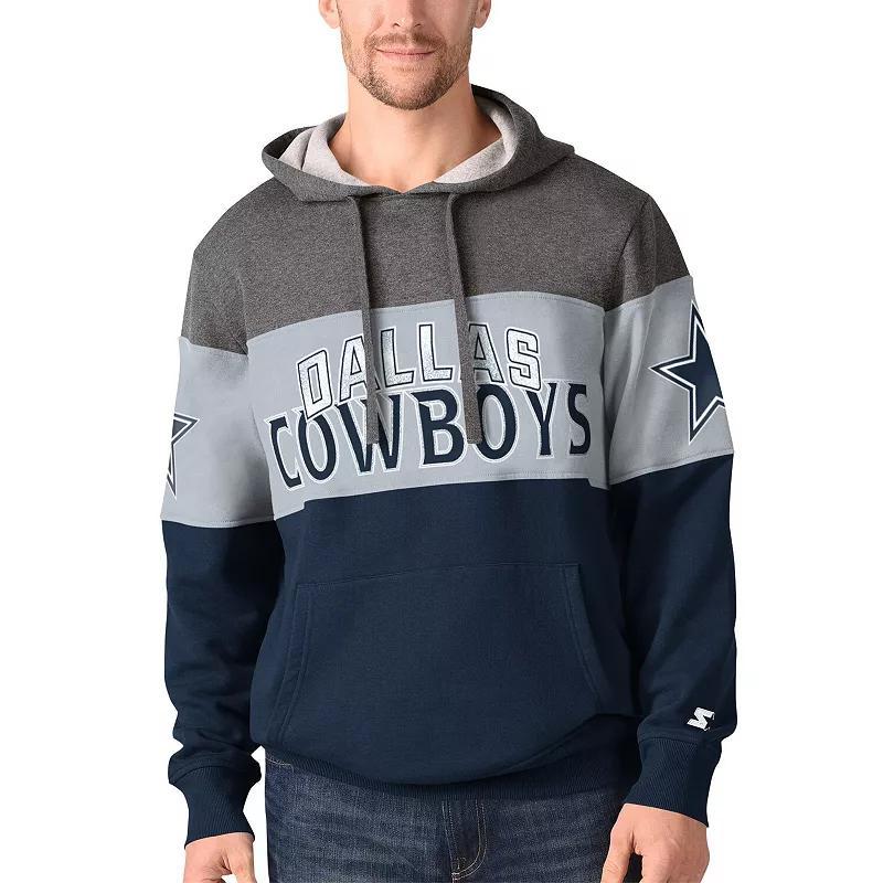 Men's Starter Charcoal Dallas Cowboys Throwback Extreme Pullover Hoodie, Size: 4XL Product Image