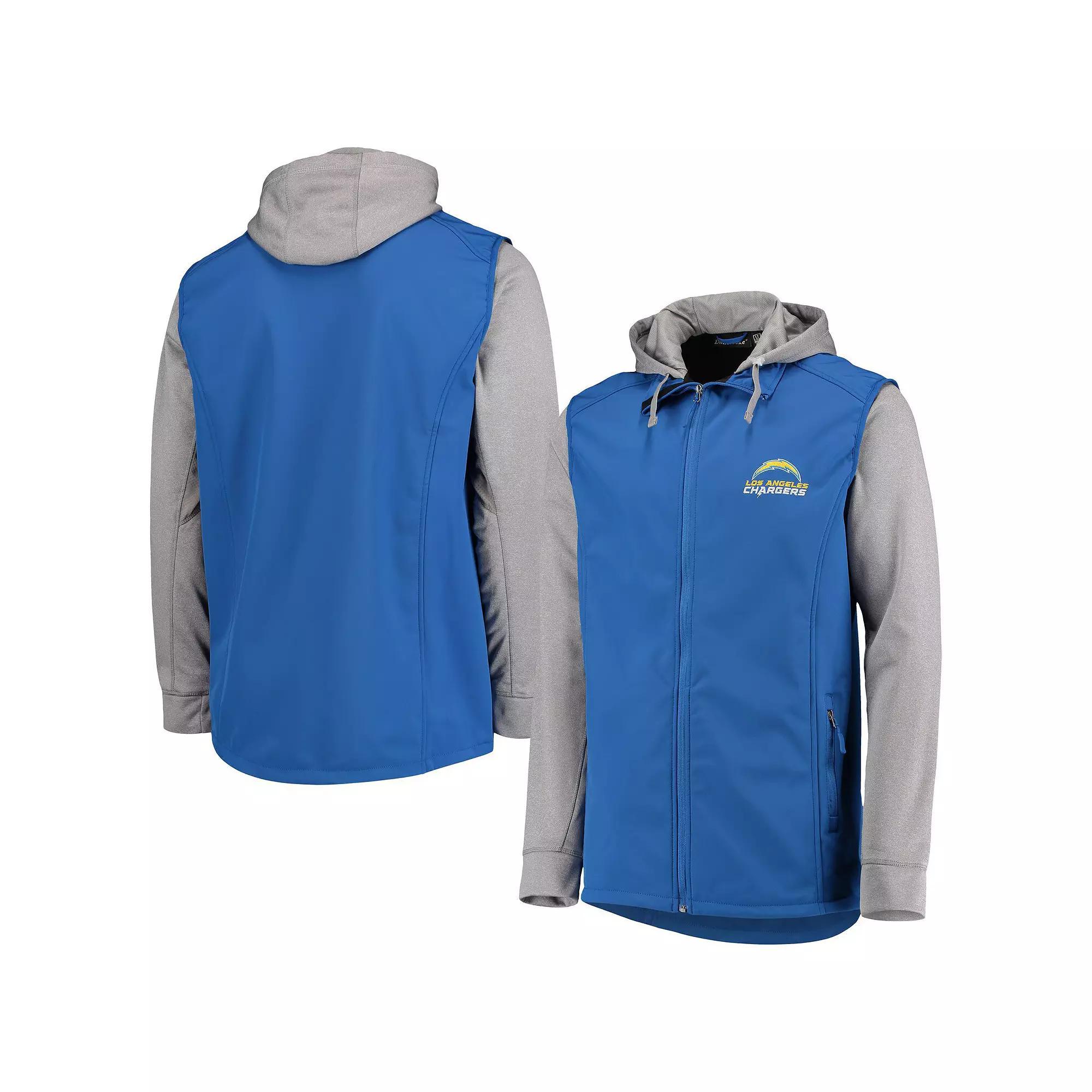 Men's Dunbrooke Royal/Gray Los Angeles Chargers Big & Tall Alpha Full-Zip Hoodie Jacket, Size: 2XLT, Blue Product Image