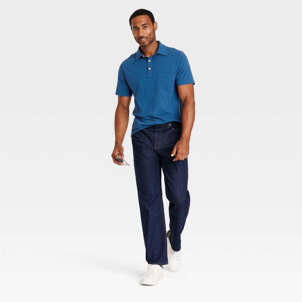 Men's Relaxed Fit Jeans - Goodfellow & Co™ Dark Wash 29x30: Cotton , Midweight, Stretch, Mid Rise, Machine Washable Product Image