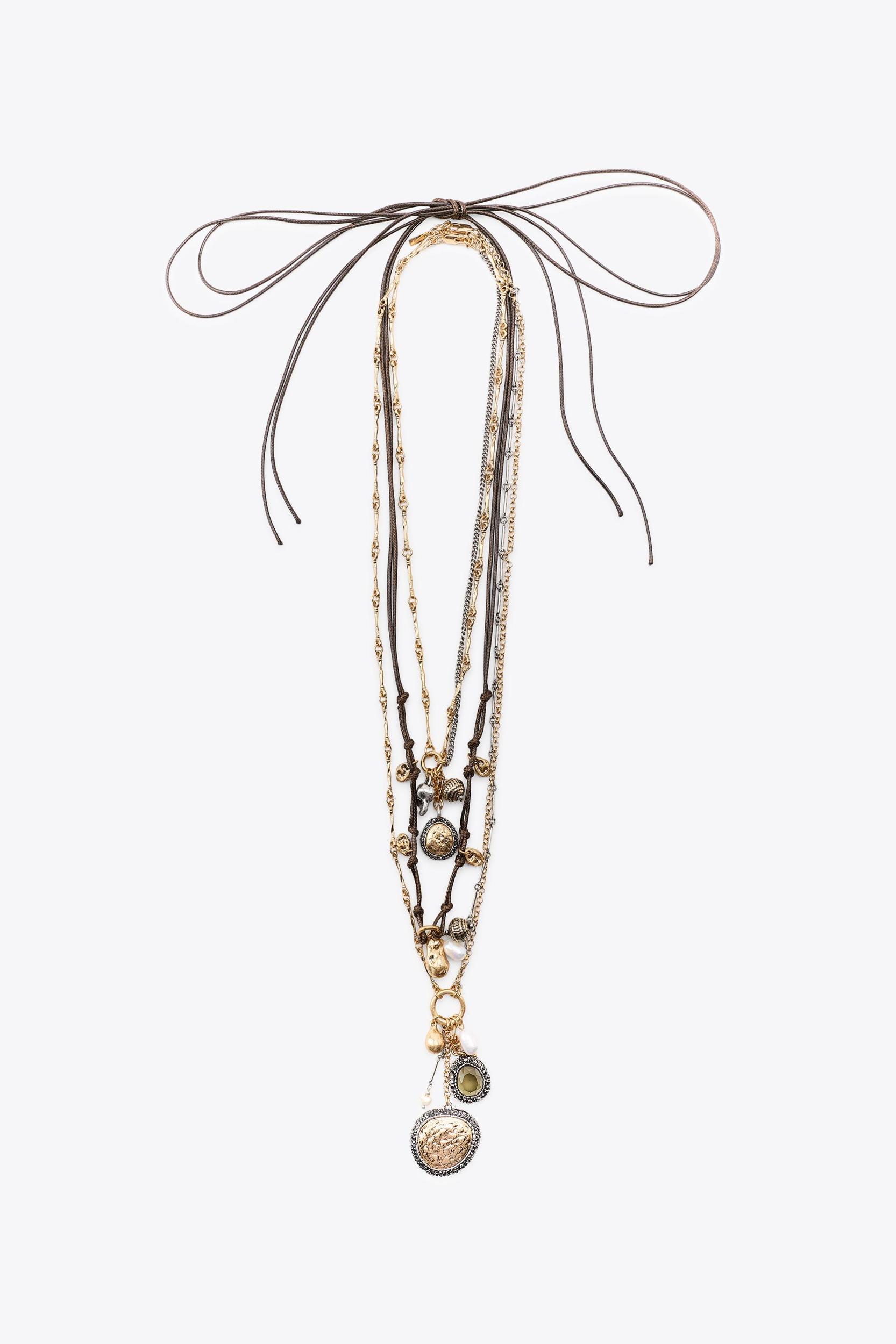 3-PACK OF CORD, COIN AND CHARM NECKLACES Product Image