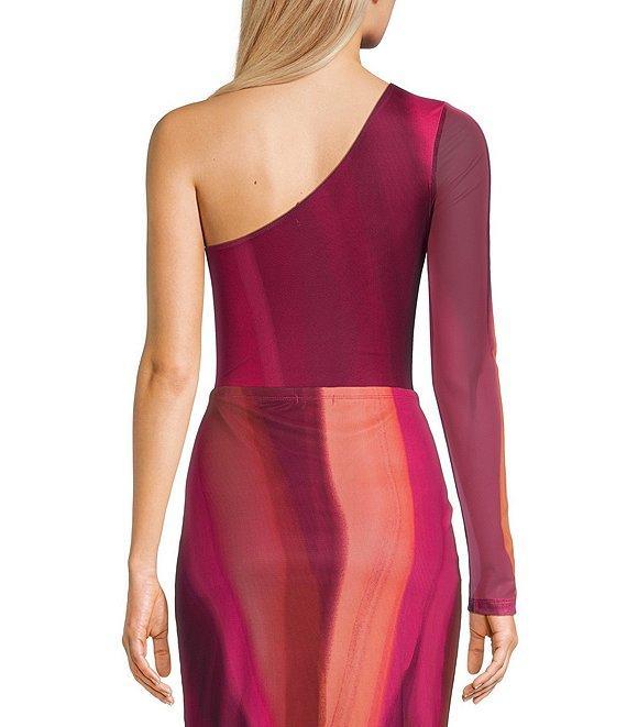 GB Abstract Mesh One Shoulder Bodysuit Product Image