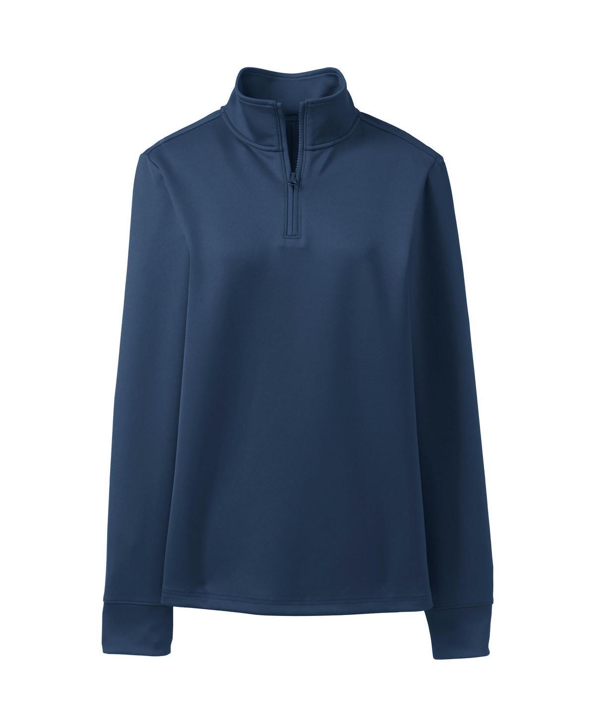 Womens Lands End Quarter Zip Pullover Blue Product Image
