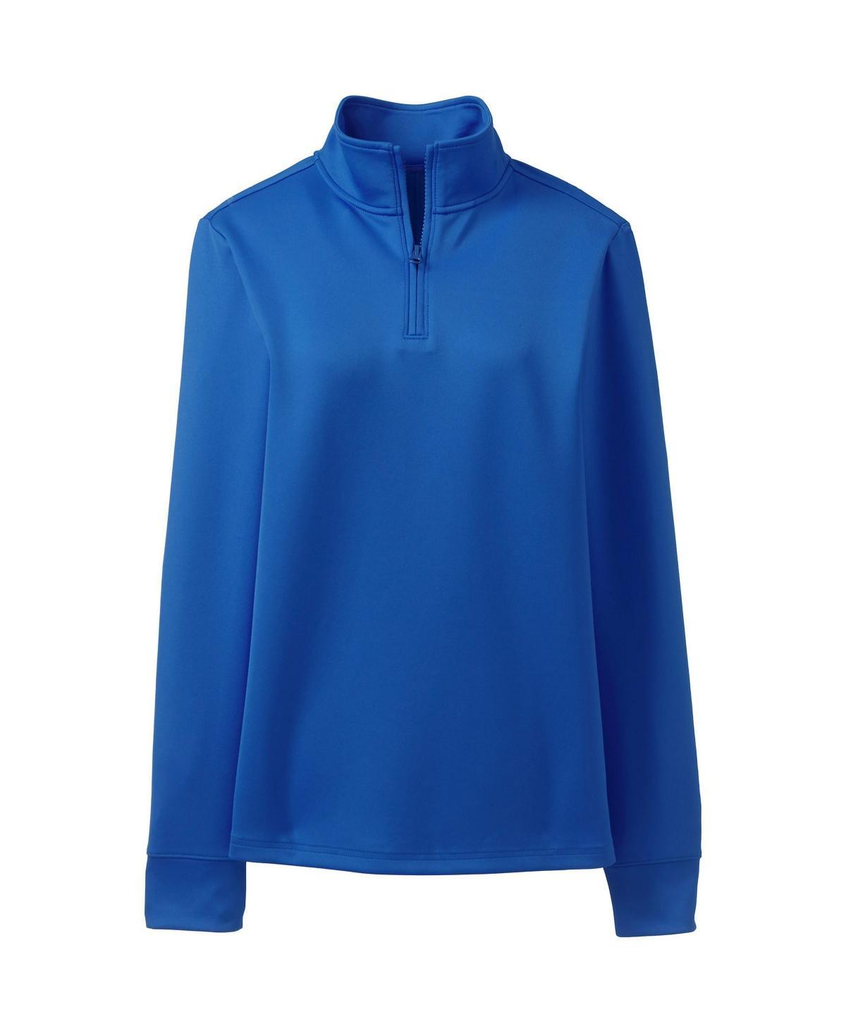 Womens Lands End Quarter Zip Pullover Blue Product Image