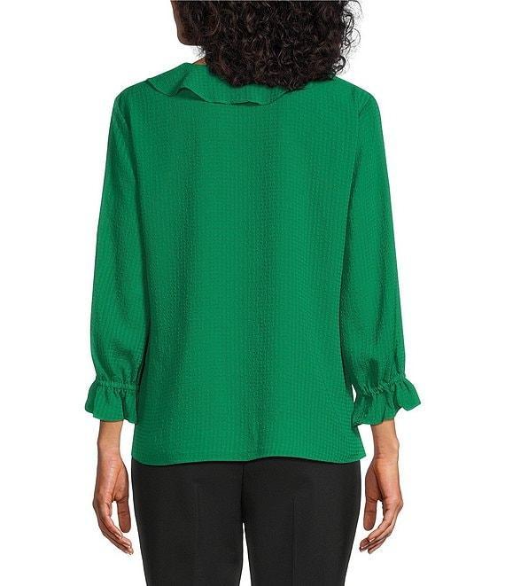 Investments Riley Woven Cascading Ruffle V-Neck 3/4 Sleeve Top Product Image