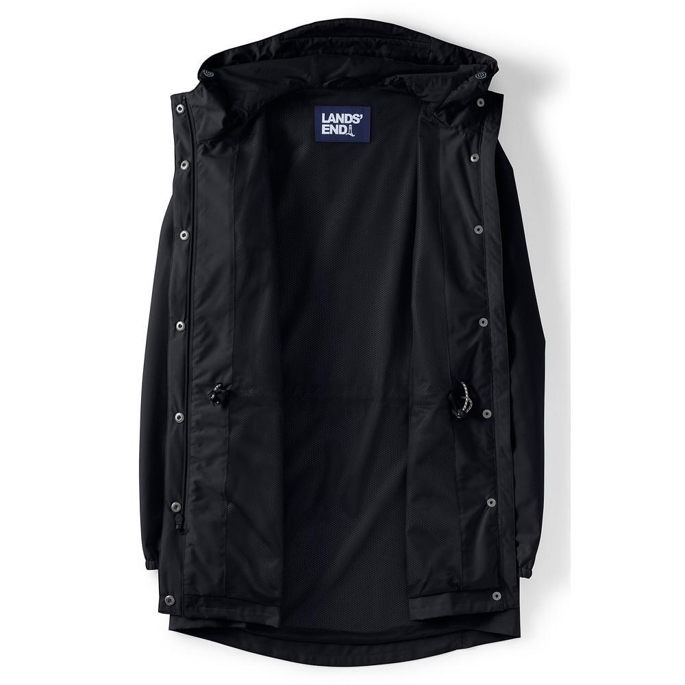 Womens Lands End Hooded Packable Raincoat Deep Blue Product Image