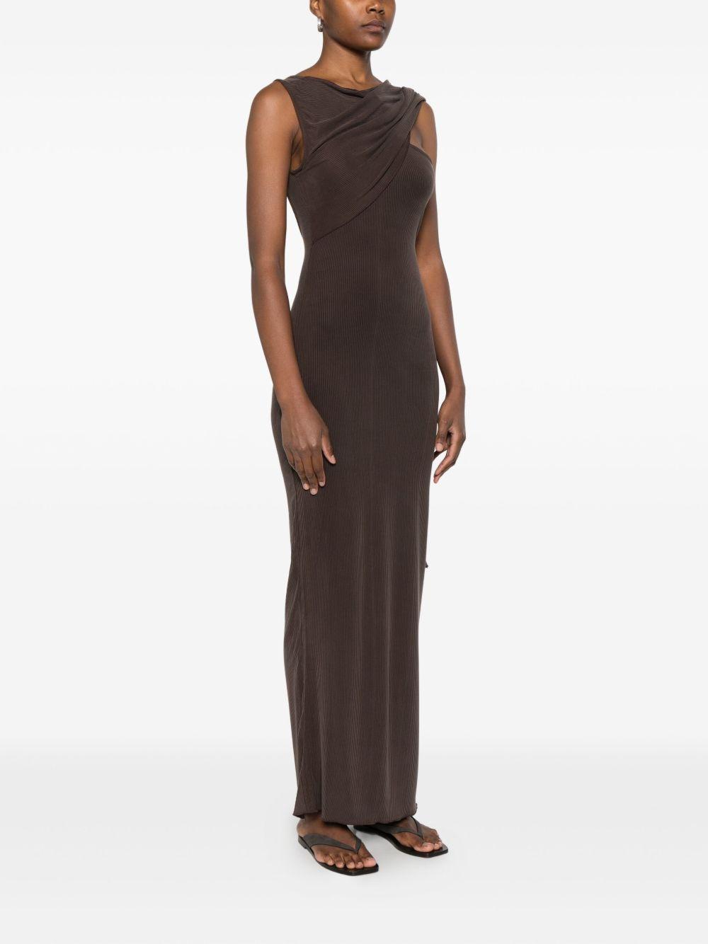 one-shoulder fine-ribbed maxi dress Product Image