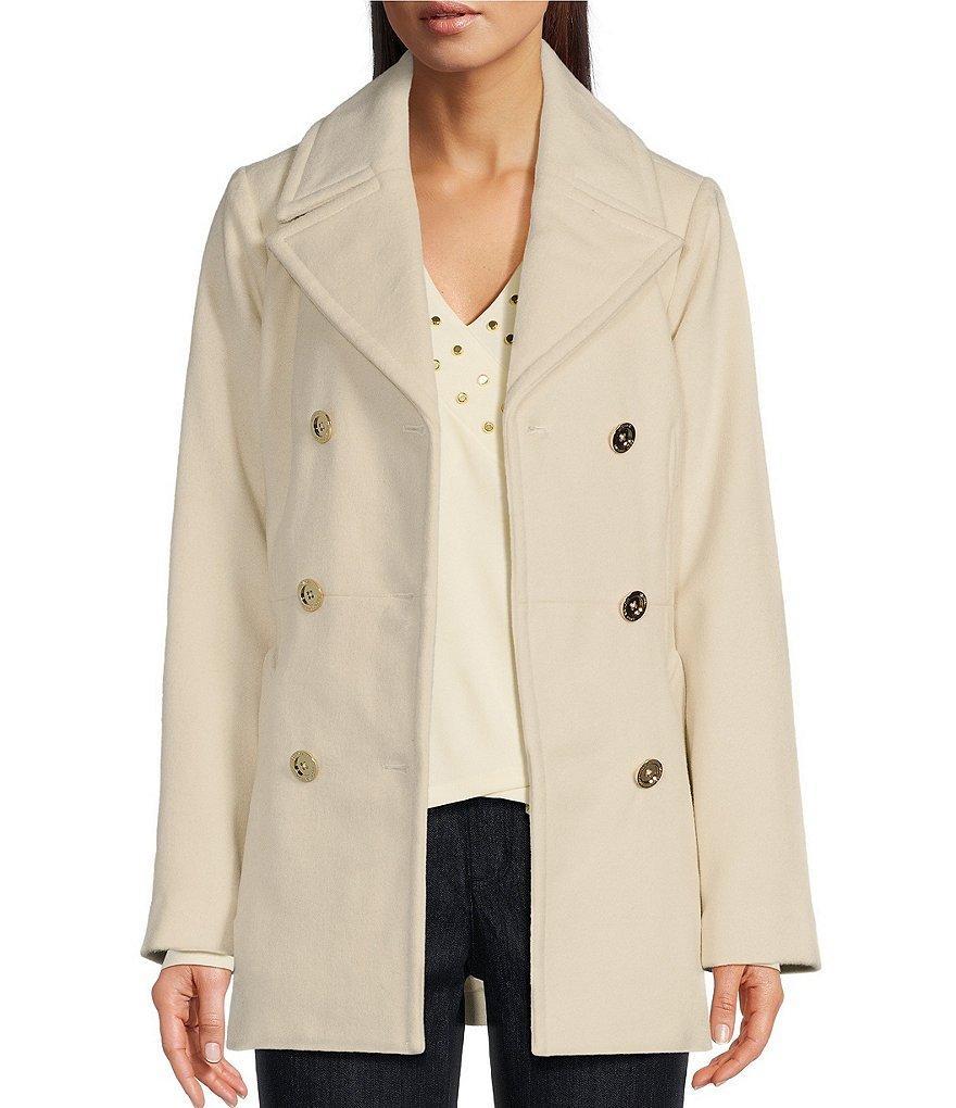 MICHAEL Michael Kors Wool Blend Notch Lapel Double Breasted Peacoat Product Image