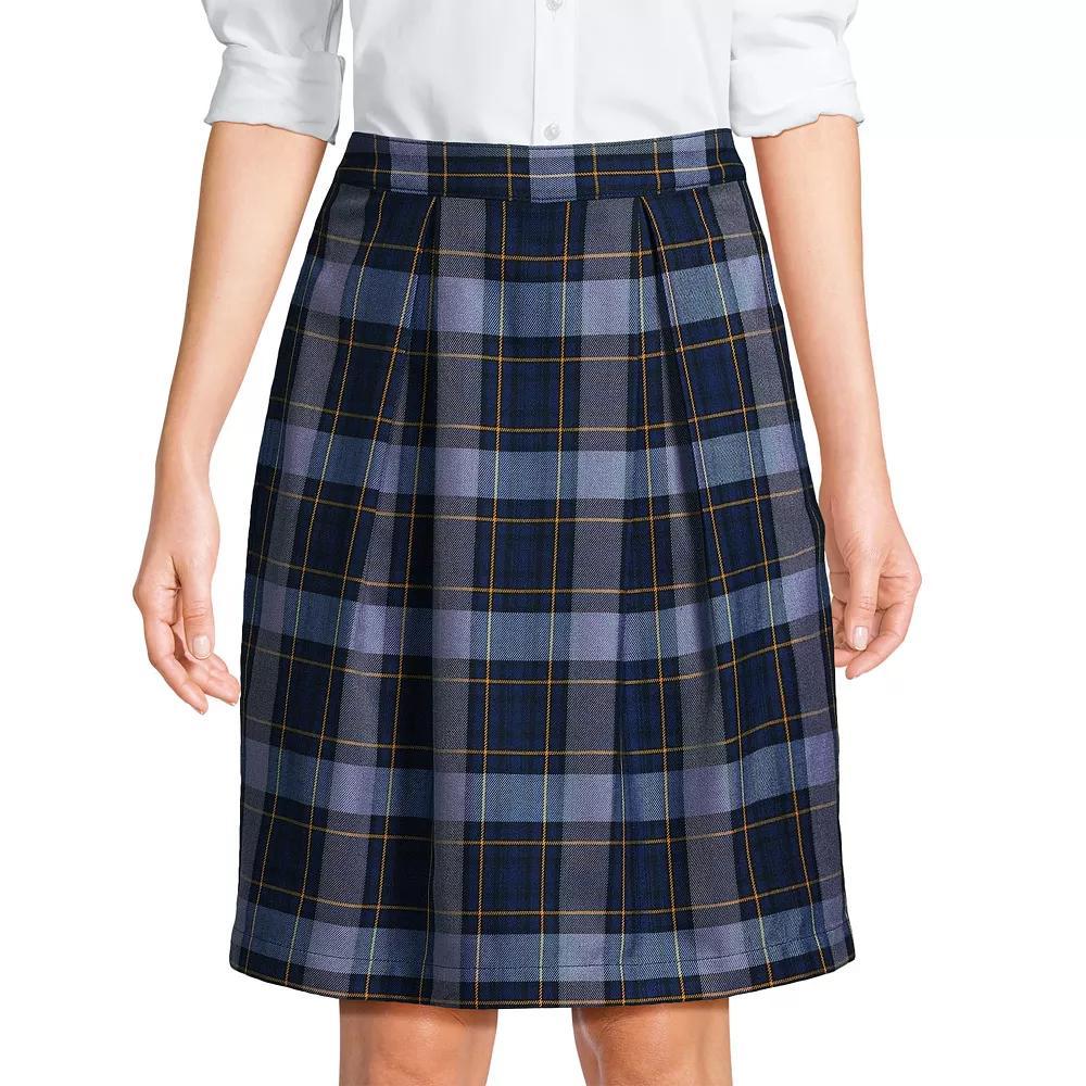 Women's Lands' End School Uniform Plaid Top-Of-Knee Skort, Size: 6, Classic Blue Plaid Product Image