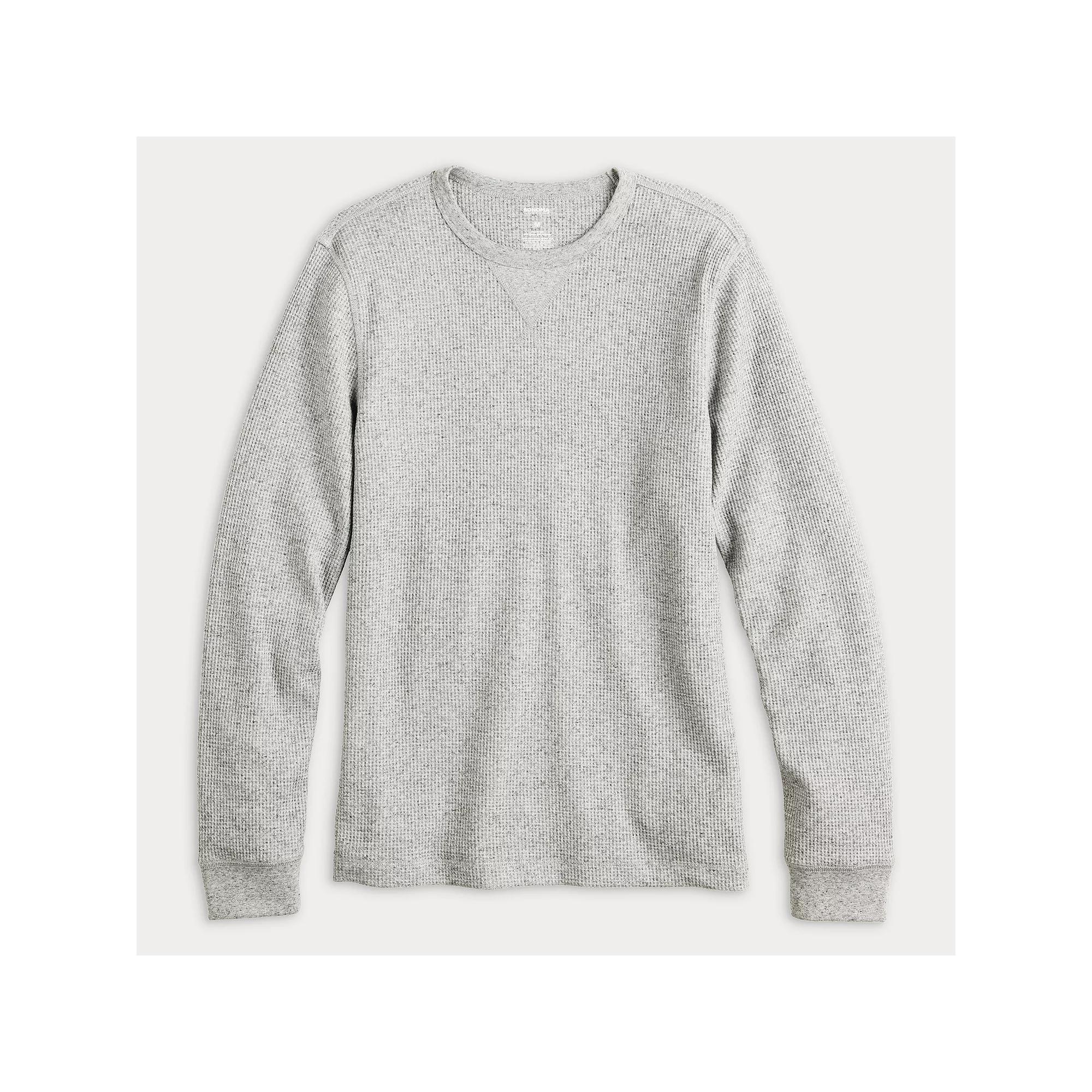 Men's Sonoma Goods For Life® The Essential Waffle Thermal Tee, Size: Small, Grey Grey Product Image