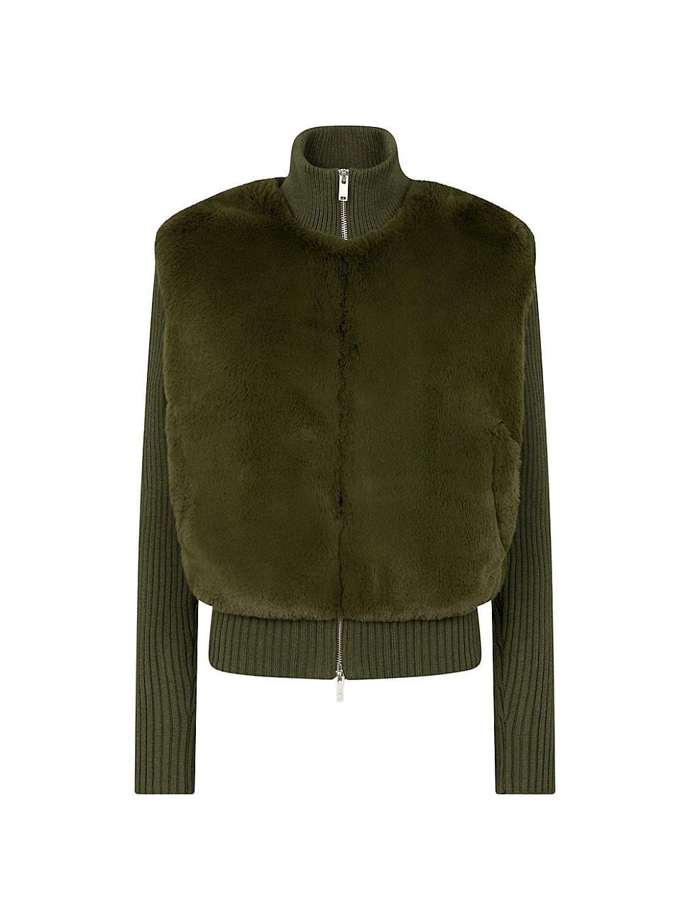 Womens Dua Bunny Faux Fur Zip Sweater Product Image