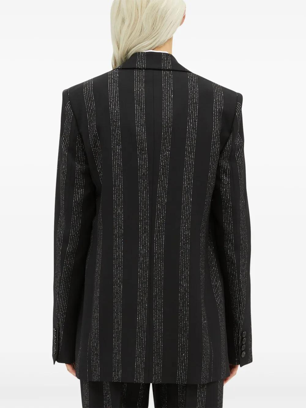 MSGM Striped Single-breasted Blazer In Nero Product Image
