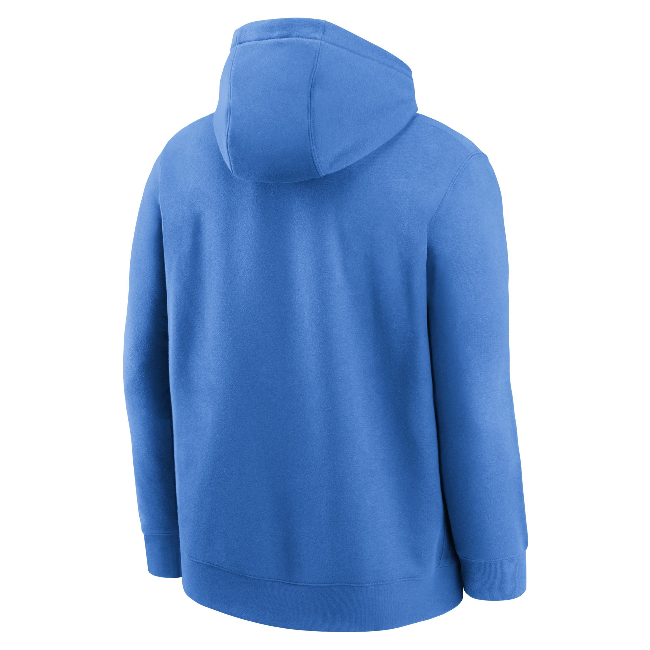 Men's Nike Light Blue UCLA Bruins Legacy Foundational Two-Hit Club Performance Pullover Hoodie, Size: Large Product Image