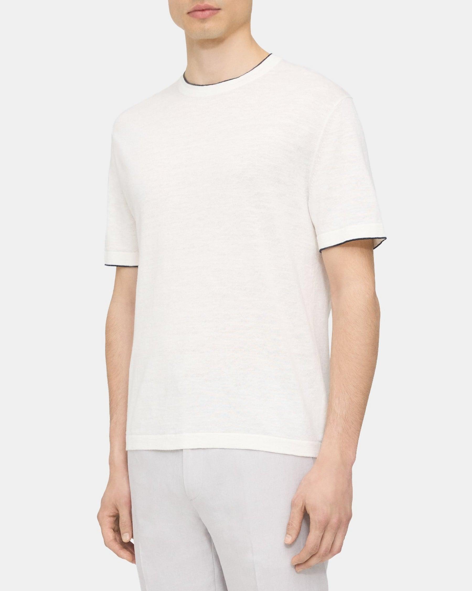 Short-Sleeve Tee in Cotton-Linen Product Image