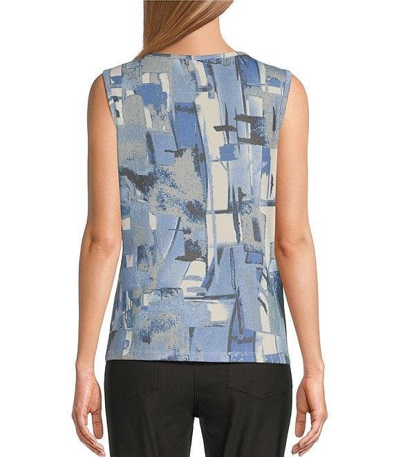 Multiples Knit Block Multi Long Sleeve Open-Front Matching Tank Top Set Product Image