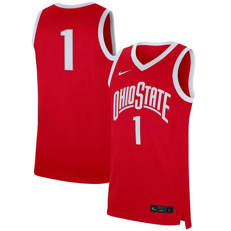 Men's Nike #1 Scarlet Ohio State Buckeyes Replica Jersey, Size: XL, Red Product Image