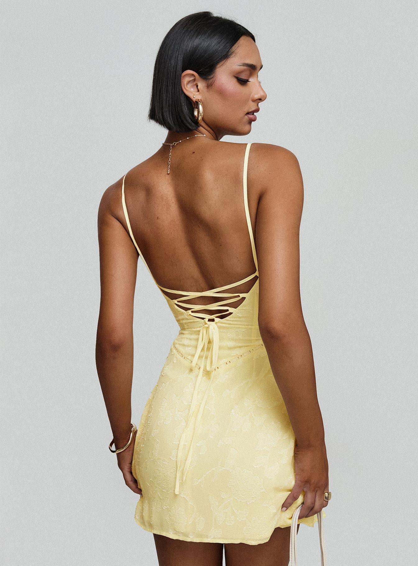 South Of France Mini Dress Yellow Product Image