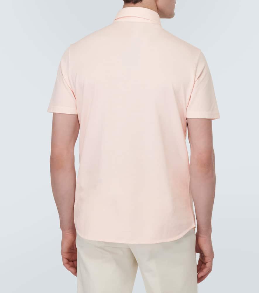 LORO PIANA Cotton Piqué Polo Shirt In Pink Product Image