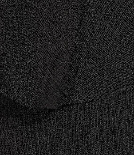Ignite Evenings Cap Sleeve Crew Neck Beaded Trim Detail Chiffon Tiered Dress Product Image