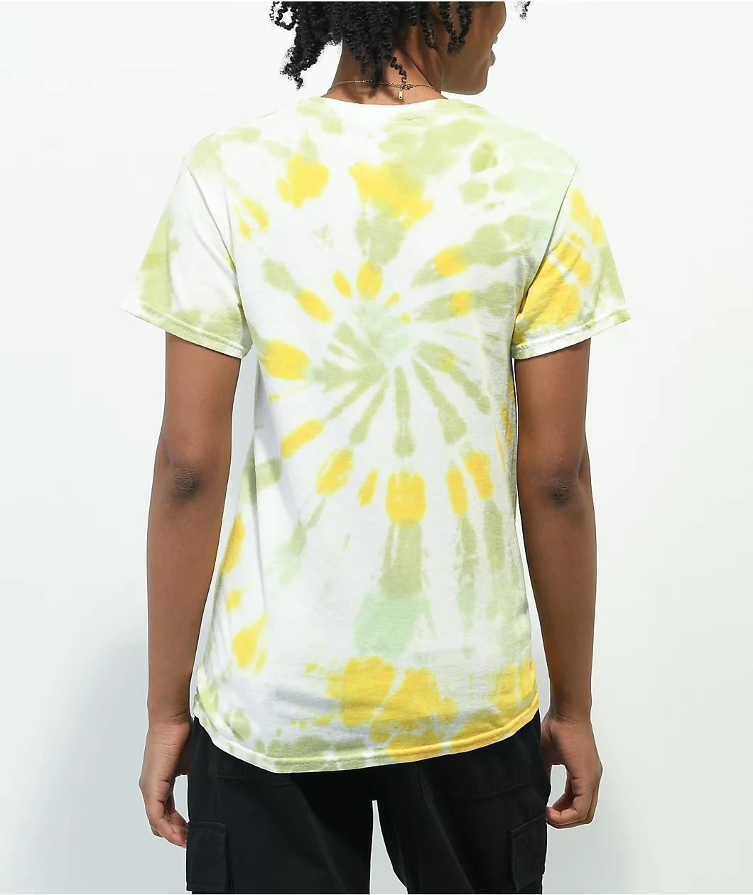 Your Highness Meditation Skeleton Orange & Green Tie Dye T-Shirt Product Image