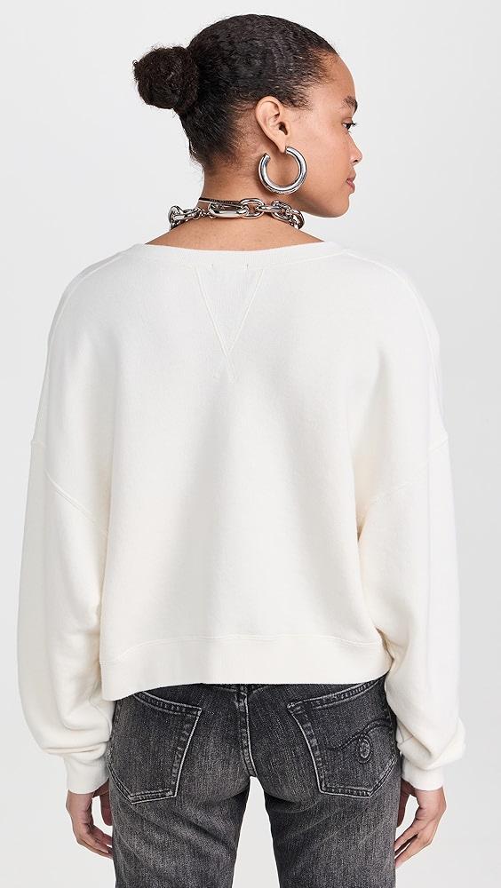 R13 New York Cropped Crew Neck Sweatshirt with Front Slit | Shopbop Product Image