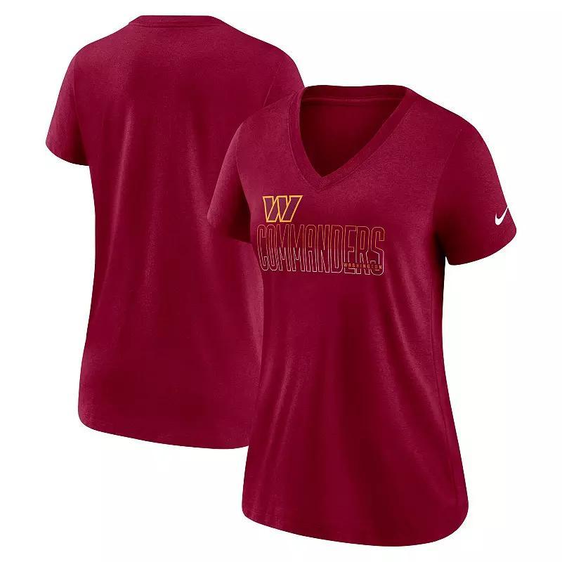 Women's Nike Heathered Navy Denver Broncos Lock Up Tri-Blend V-Neck T-Shirt, Size: Small, Blue Product Image
