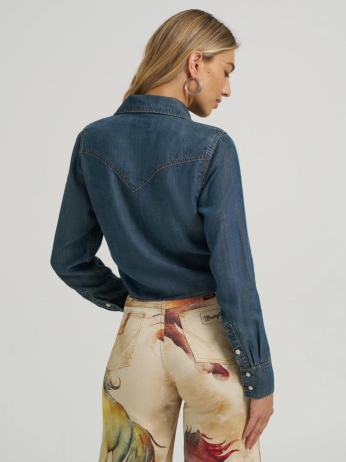 Wrangler x Lainey Wilson Tie Front Denim Shirt | Women's TOPS | Wrangler® Product Image