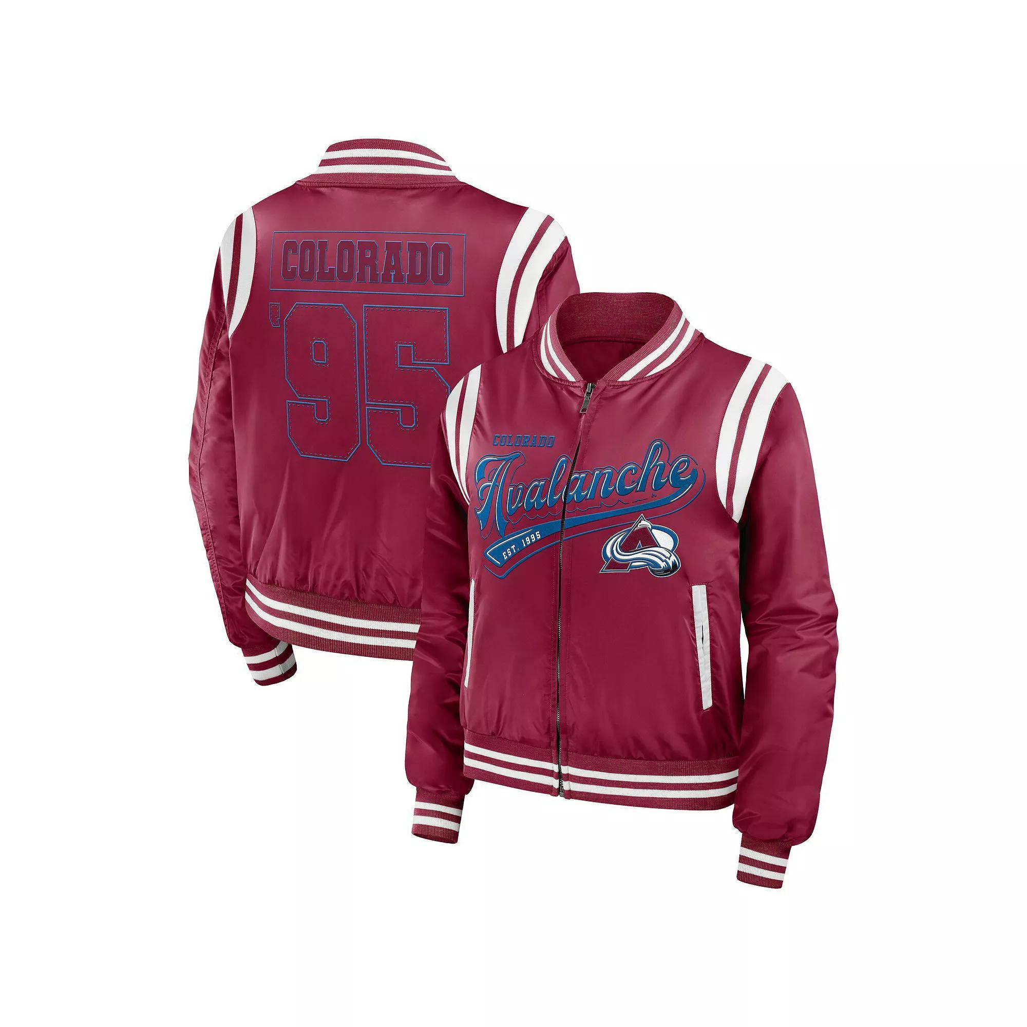 Women's WEAR by Erin Andrews  Garnet Colorado Avalanche Baller Full-Zip Bomber Jacket, Size: XL, Red Product Image