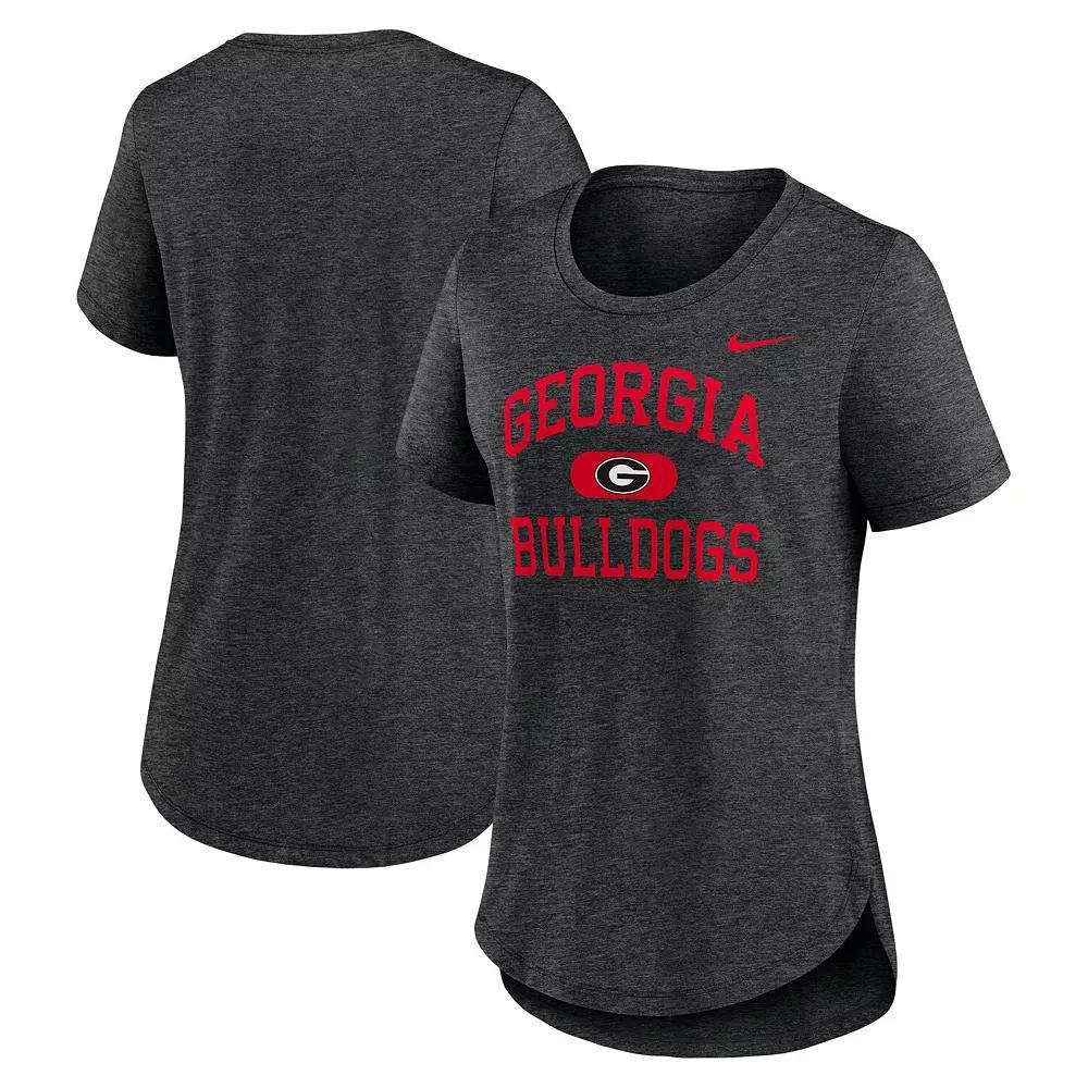 Women's Nike Heather Black Georgia Bulldogs Blitz T-Shirt, Size: Small, Charco Product Image