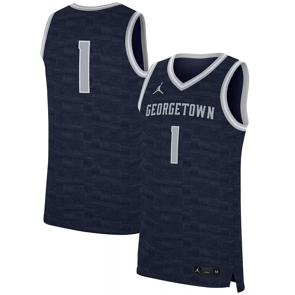 Men's Nike #1 Navy Georgetown Hoyas Replica Jersey, Size: Medium, Grg Blue Product Image